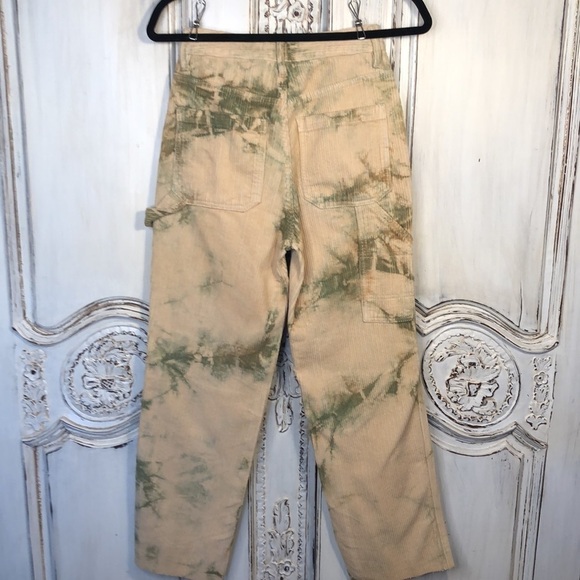 Pacsun 100% Cotton Wide Wale Splash Dyed Corduroy Y2K BF Carpenter Pants S/24 - Picture 8 of 14